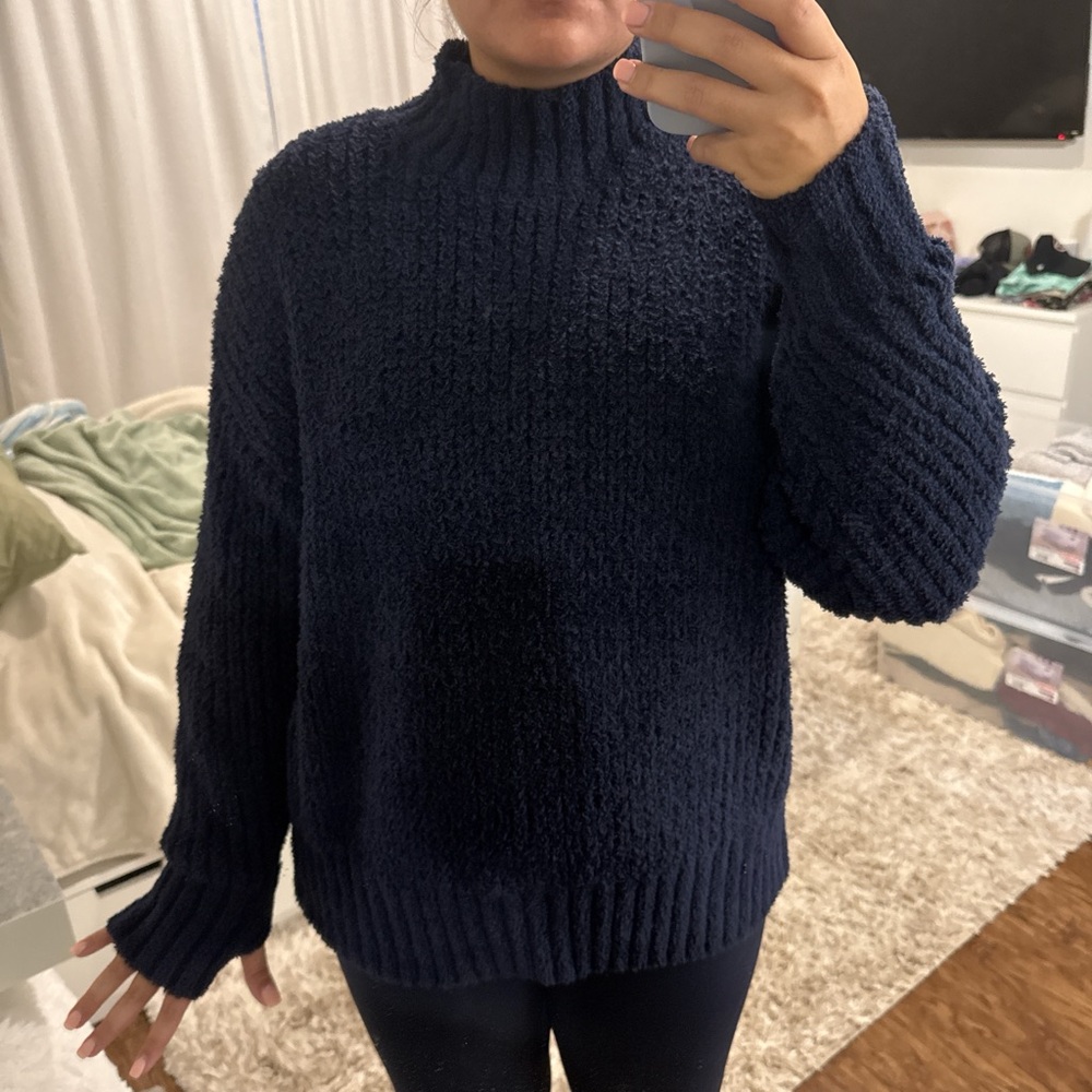 Aerie/OFFLINE Navy Chenille Mockneck